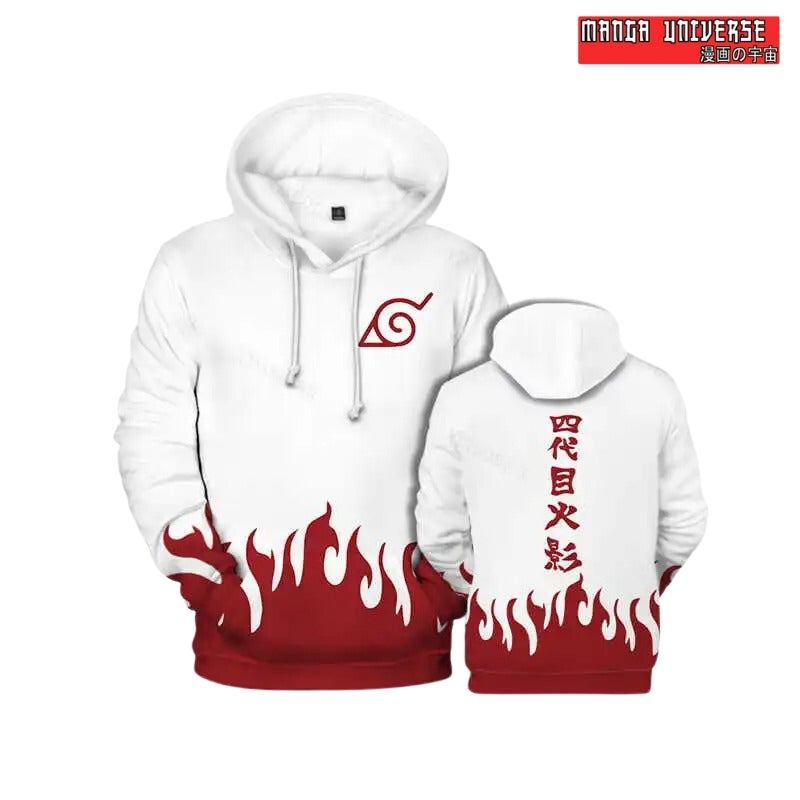 sweat naruto flemme rouge avant et arrière