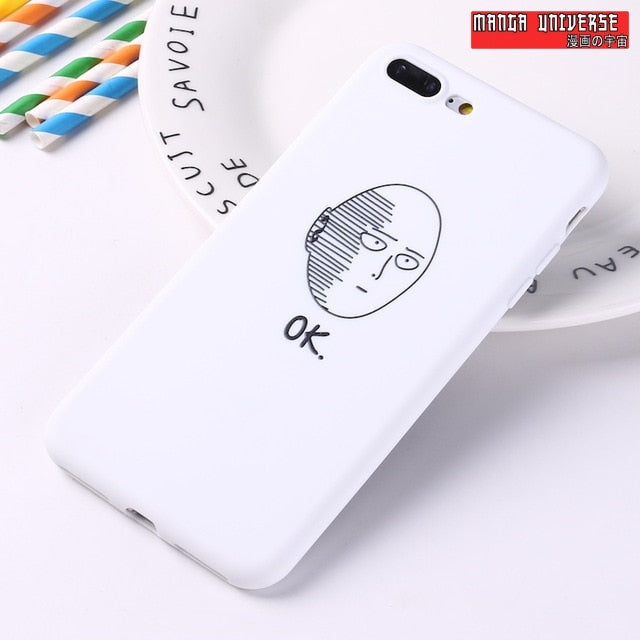 Coque Iphone One punch man ok blanc