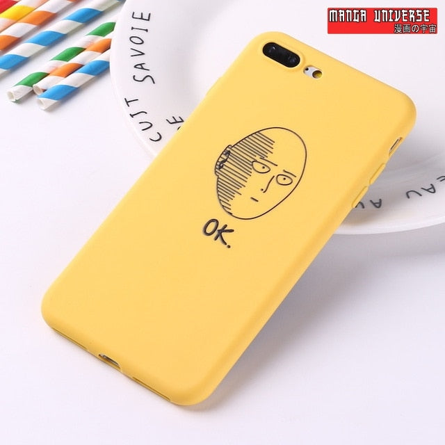 Coque Iphone One punch man Ok jaune