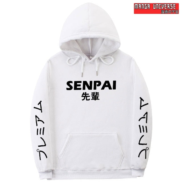 Hoodie senpai - Blanc / L