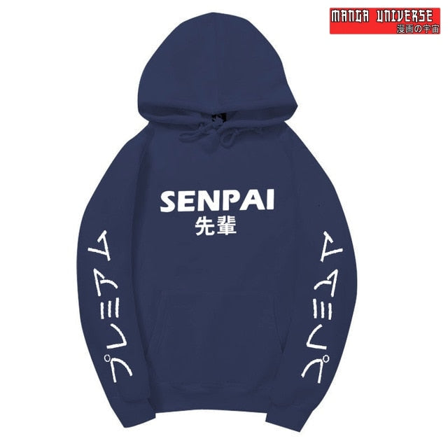 Hoodie senpai - Bleu Marine / L