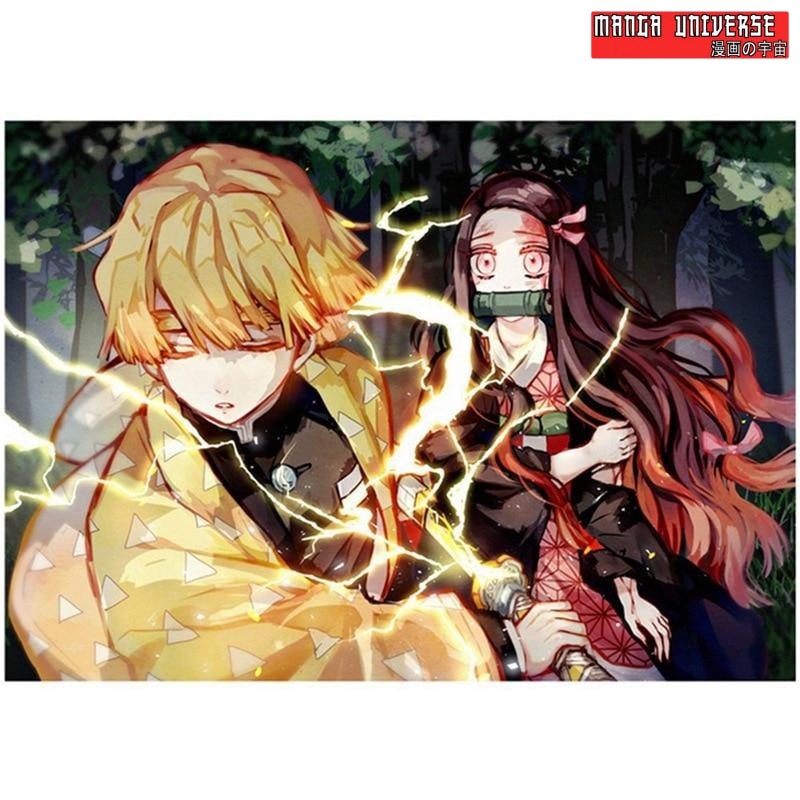 POSTER DEMON SLAYER ZENITSU NEZUKO