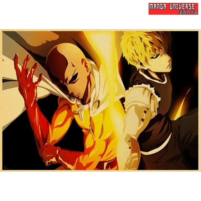 Poster one punch man genos et saitama