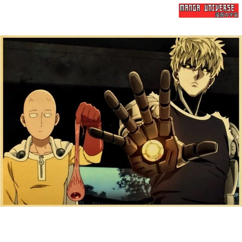Poster one punch man saitama et genos