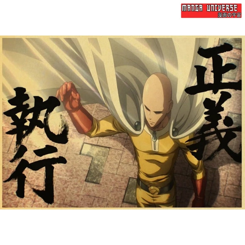 Poster one punch man saitama sensei