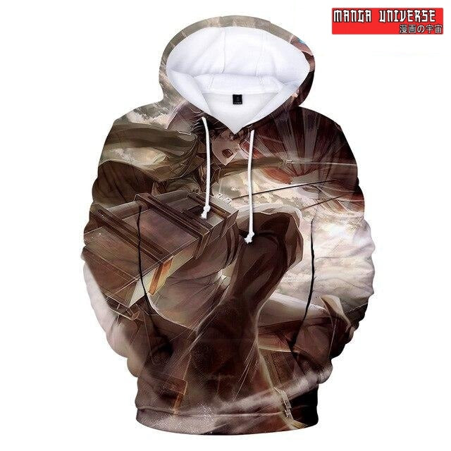 SWEAT ATTAQUE DES TITANS EREN - Marron Clair / XS