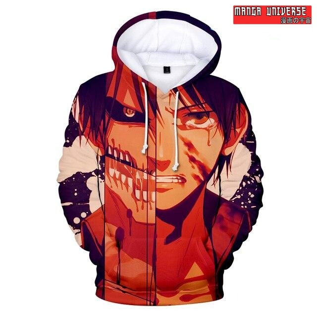 SWEAT ATTAQUE DES TITANS EREN - Rouge / XS