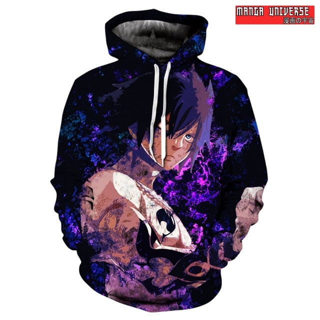 SWEAT FAIRY TAIL GRAY - Noir/Violet / XS