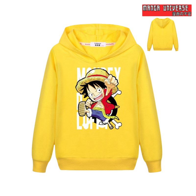 sweat luffy one piece enfant jaune