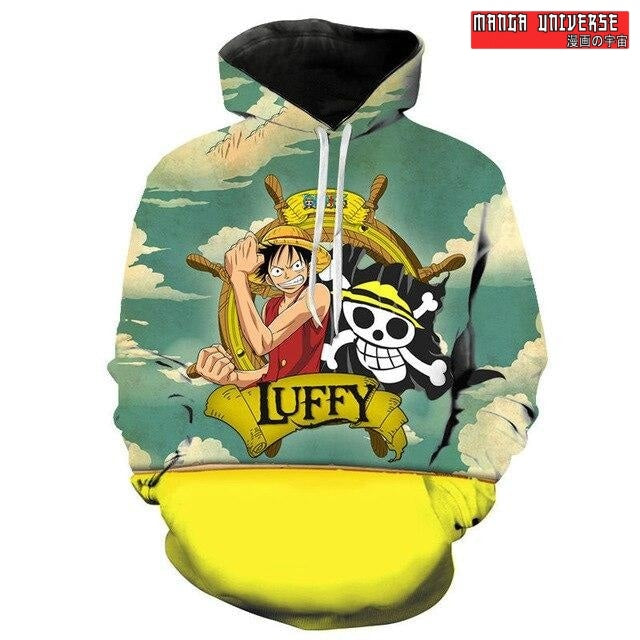 SWEAT ONE PIECE LUFFY - Bleu/Jaune / XS