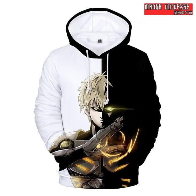 SWEAT ONE PUNCH MAN - Blanc/Noir / XS