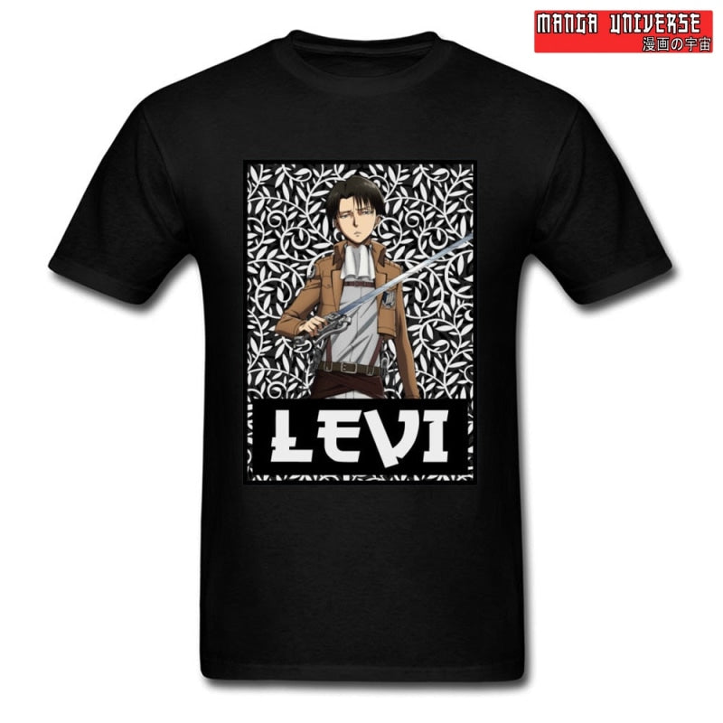 T shirt attaque des titans levi - Noir / XS
