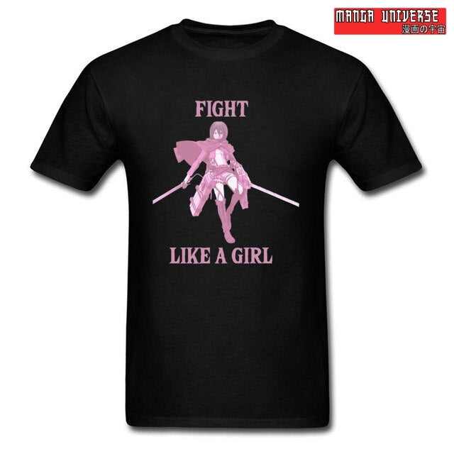 T-SHIRT ATTAQUE DES TITANS MIKASA - Noir / XS