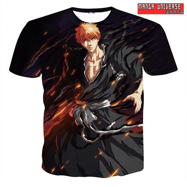 T-SHIRT BLEACH ICHIGO COMBAT - Noir / XS