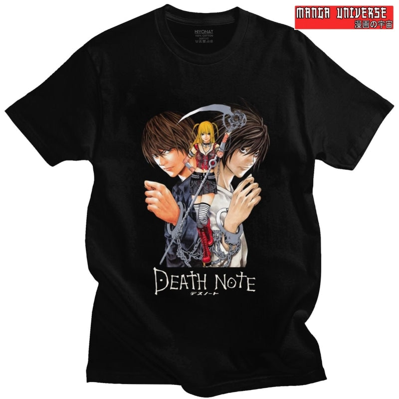 T-SHIRT DEATH NOTE L / LIGHT YAGAMI - Noir / L
