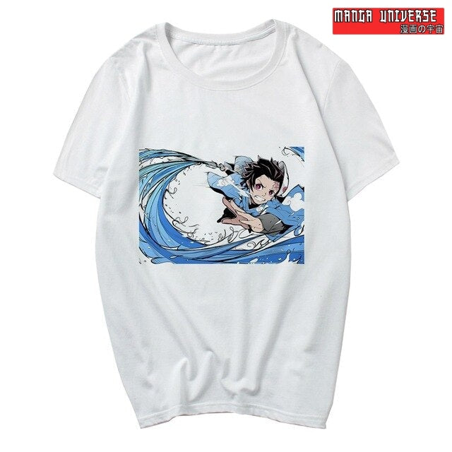 T shirt demon slayer attaque - Blanc / XXL