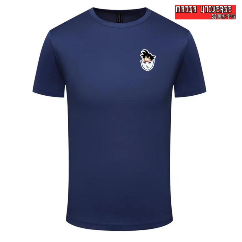 t shirt dragon ball goku bleu marine
