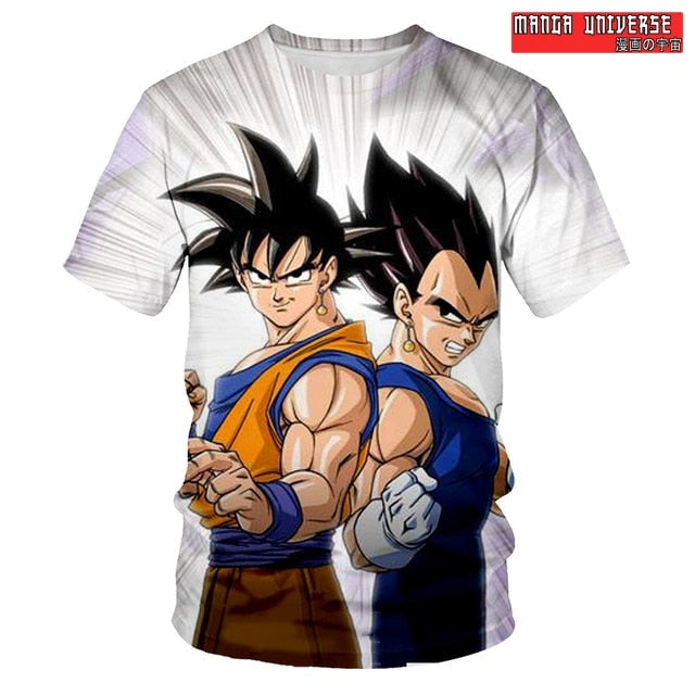 T-SHIRT DRAGON BALL GOKU VEGETA - Gris / XS
