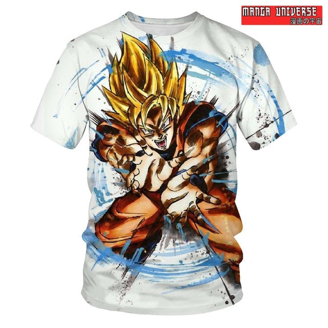 T-SHIRT DRAGON BALL KAMEHAMEHA - Blanc / XS