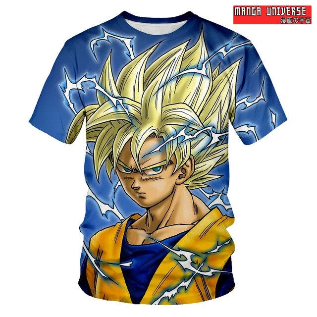 T-SHIRT DRAGON BALL SAIYEN - Bleu / XS