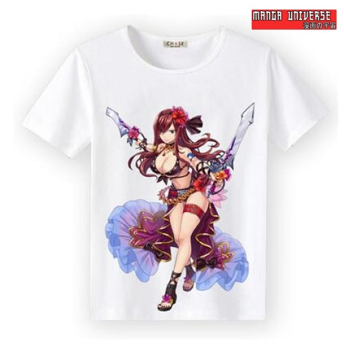 T-SHIRT FAIRY TAIL ERZA ATTAQUE - Blanc / XS