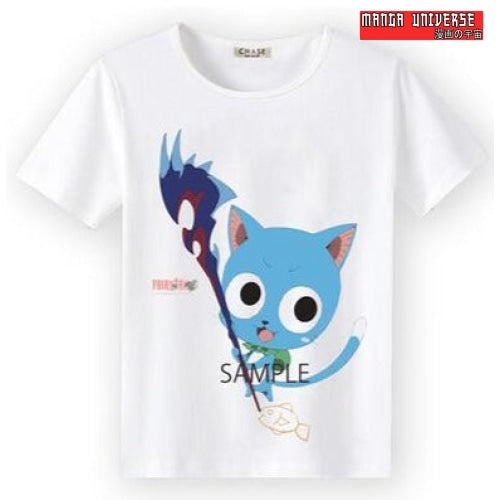 T-SHIRT FAIRY TAIL HAPPY MIGNON - Blanc / XS