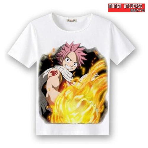 T-SHIRT FAIRY TAIL NATSU FLAMME - Blanc / XS