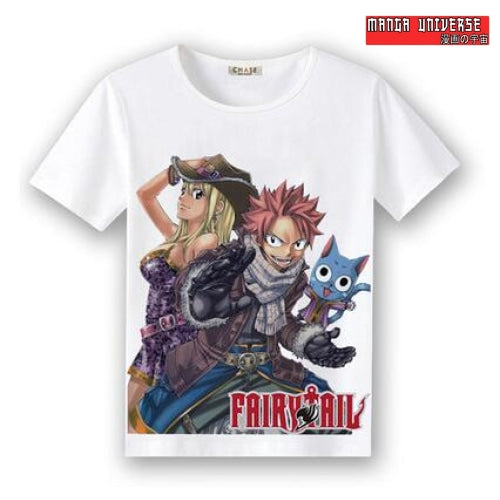 T-SHIRT FAIRY TAIL NATSU LUCY EQUIPE 2 - Blanc / XS
