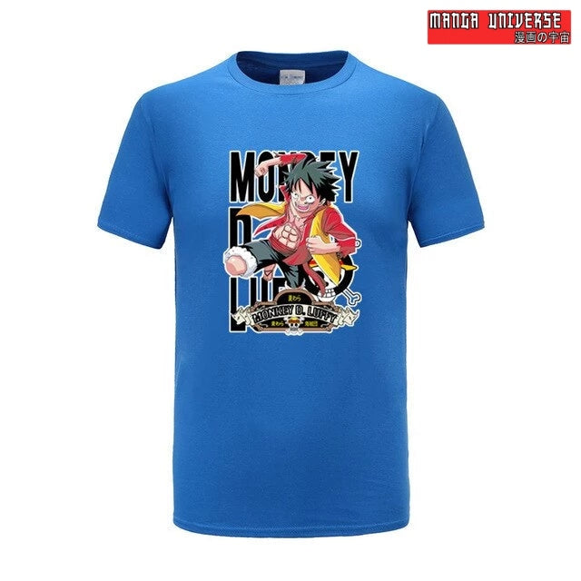 T shirt monkey d luffy - Saphir / XL