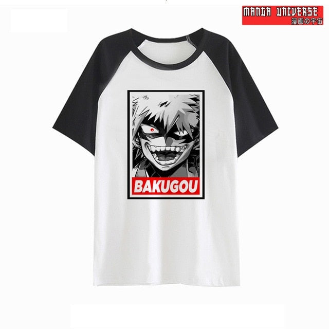 T shirt my hero academia bakugo - Blanc / S