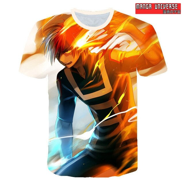 T-SHIRT MY HERO ACADEMIA SHOTO - Bleu/Rouge / XS