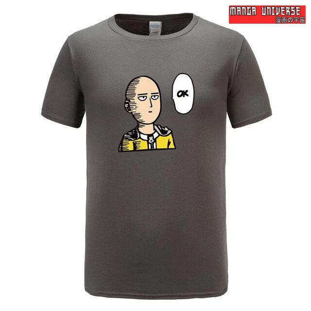 T shirt OK one punch man - Charbon / L