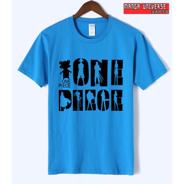 T shirt one piece 2 - Bleu Ciel Logo Noir / S