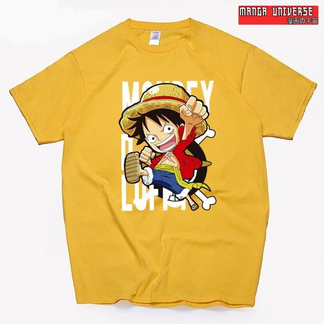 t shirt one piece luffy - Jaune / L