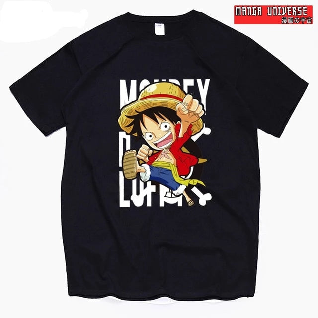 t shirt one piece luffy - Noir / L