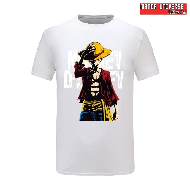t shirt one piece monkey d - Blanc / XS