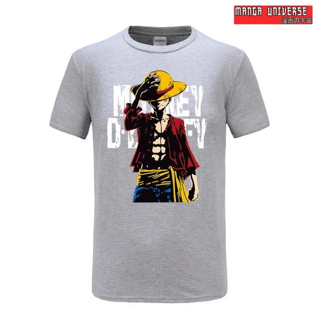 t shirt one piece monkey d - Gris / XS