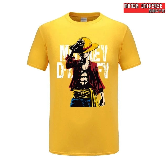 t shirt one piece monkey d - Jaune / XS