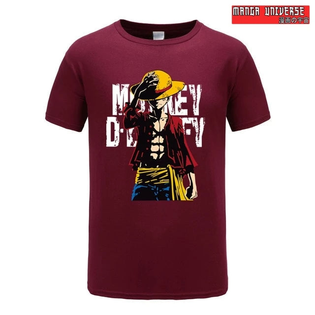 t shirt one piece monkey d - Marron / XS