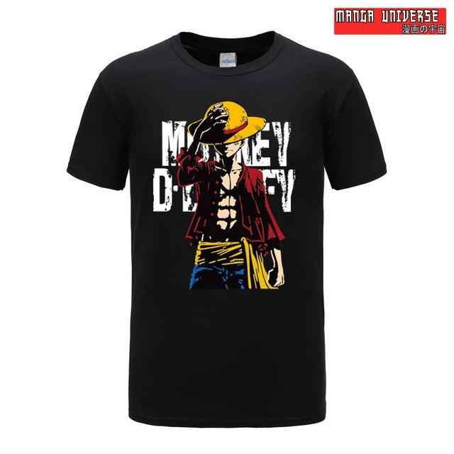 t shirt one piece monkey d - Noir / XS