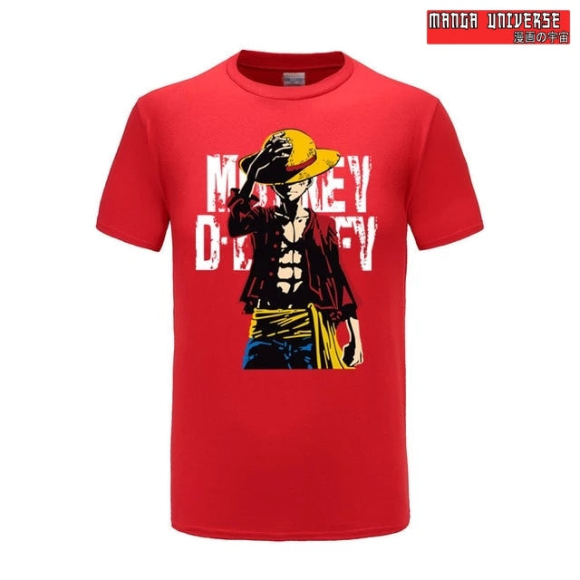 t shirt one piece monkey d - Rouge / XS