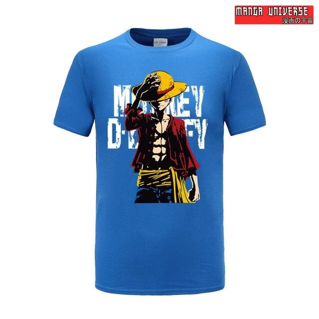 t shirt one piece monkey d - Saphir / XS