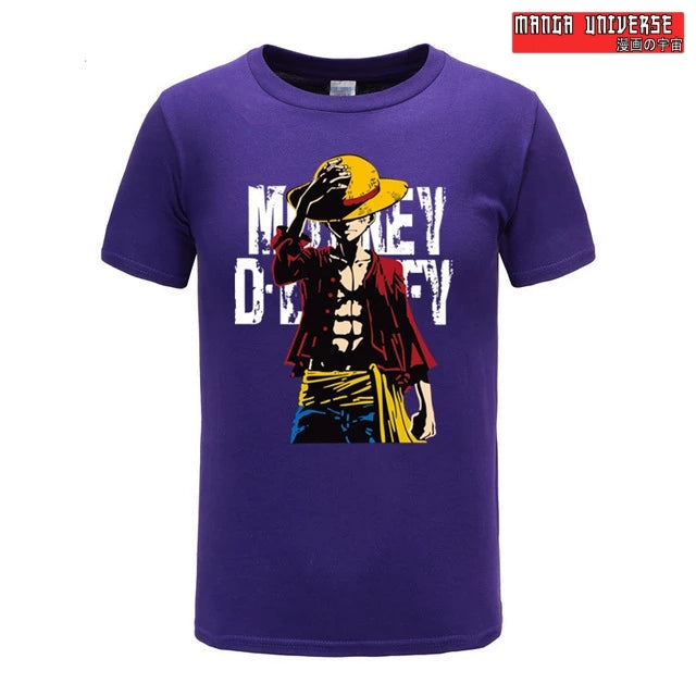 t shirt one piece monkey d - Violet / XS
