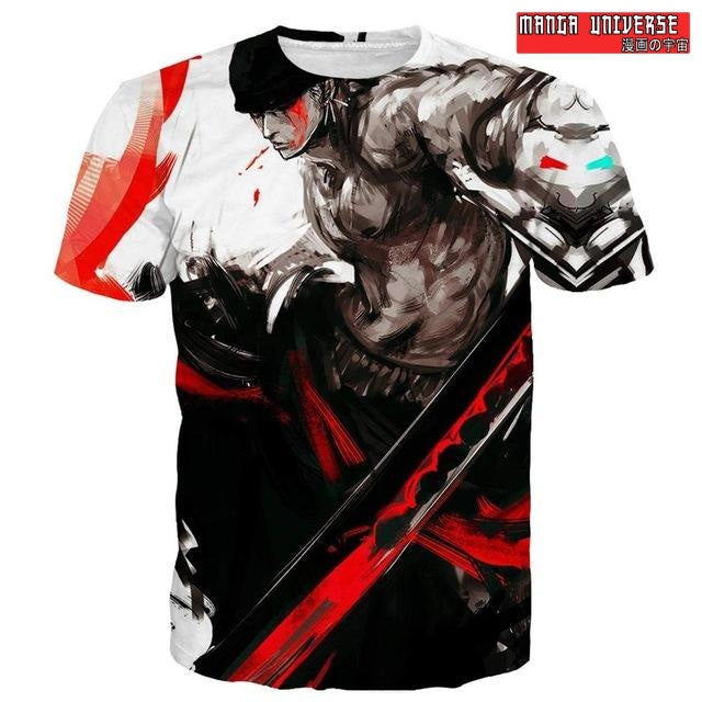 T-SHIRT ONE PIECE ZORO - Rouge / XS