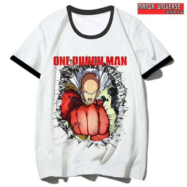 T SHIRT ONE PUNCH MAN SAITAMA - Blanc / XS