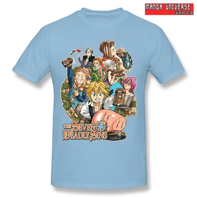 T shirt seven deadly sins - Bleu Ciel / XL