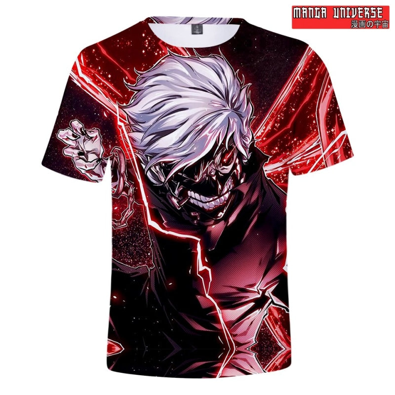 T-SHIRT TOKYO GHOUL KEN KANEKI ATTAQUE - Rouge/Noir / XS