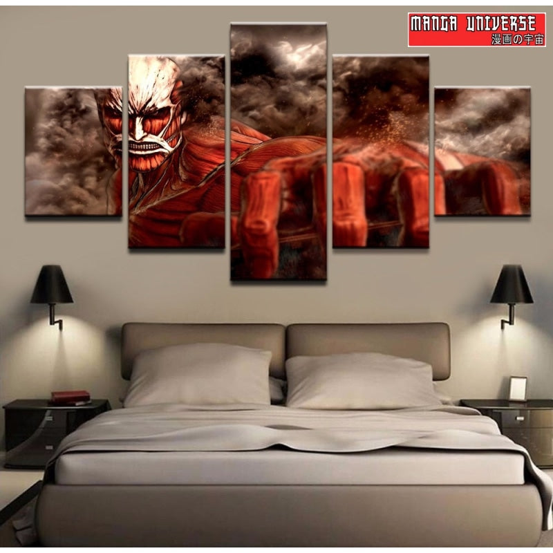 Tableau attaque des titans colossal