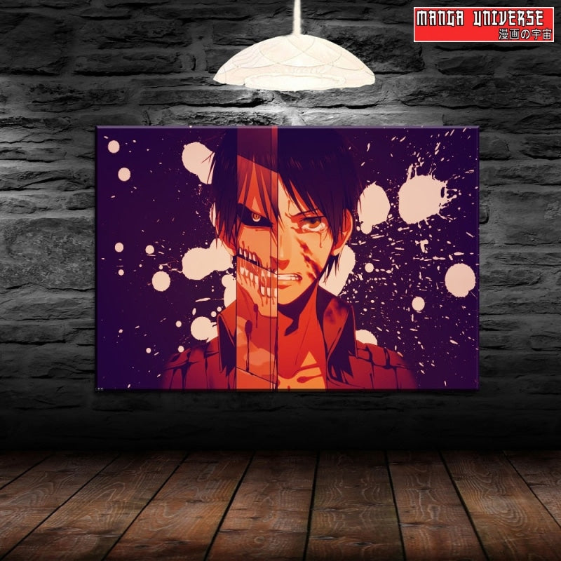 TABLEAU ATTAQUE DES TITANS EREN - Petit / Sans Cadre