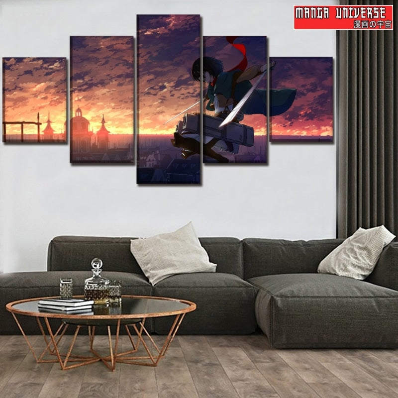 Tableau attaque des titans mikasa